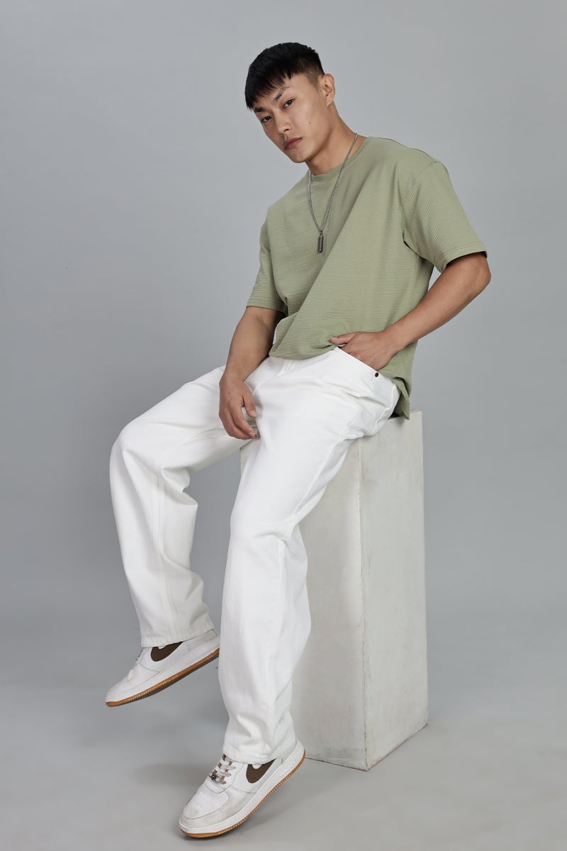 inkd جينز الرجال الكلاسيكي المستريحي متوسط الارتفاع | 100٪ قطن | 5 جيوب | جينز واسع للرجل - Image 2